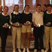 Image of Sebastián Desoisa and Cristina Albertazzi, winners of Puntuable Zonal Nacional of Playa Serena. | La Hacienda Alcaidesa Links Golf Resort